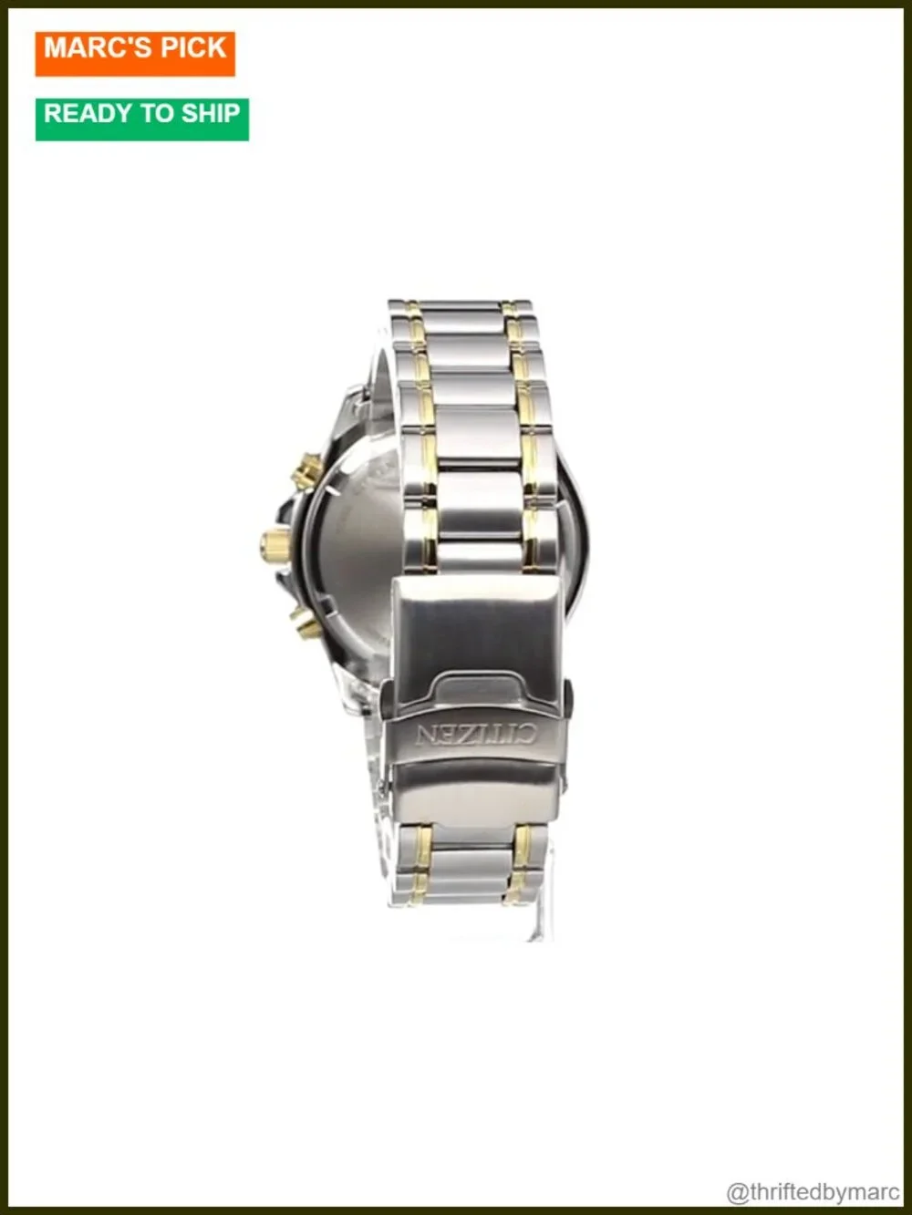 39mm Stainless Steel Mens Watch with Chronograph and Date Window